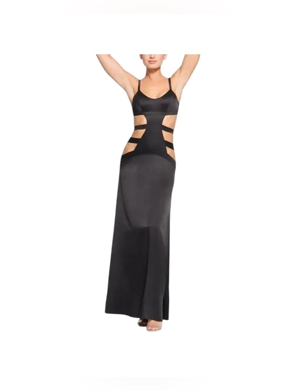 SKIMS Black Silk Slip Dress with Tag